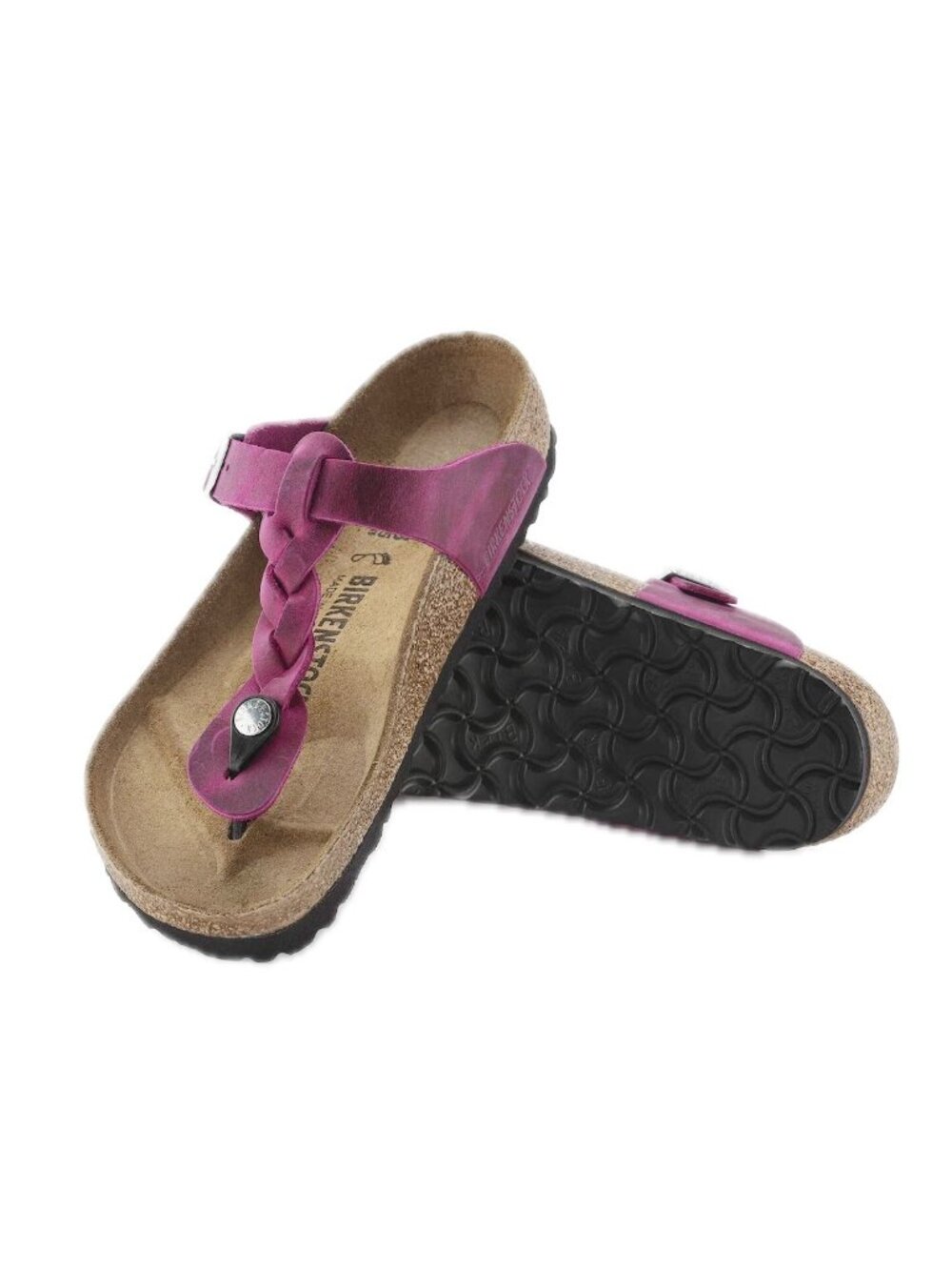 Birkenstock Gizeh Braided Sandal Festival Fuchsia Oiled Leather Sz 39/ US 8 NEW